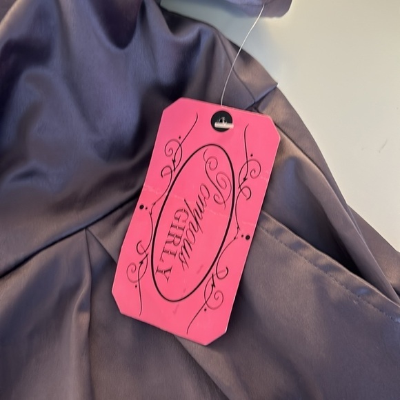 Pompous Girly Charcoal Pewter Gray 80's Style Strapless Mini Dress Size 10 (11) - Picture 8 of 9